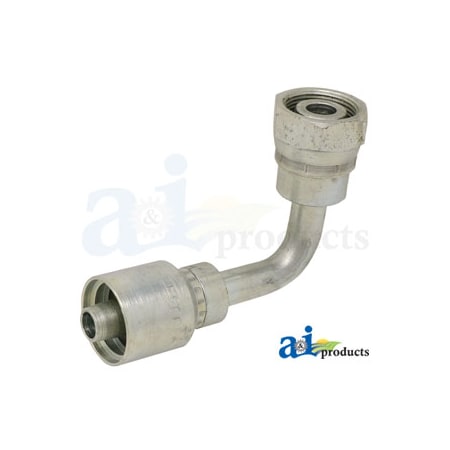 A & I Products Din Light 24 degree Seat 90 degree Female Swivel O-Ring 5" x4" x2" A-F-DL9008-18-26-W